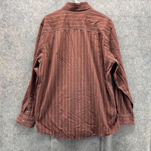 Indigo Palms Shirt Men Extra Large Adult Brown Casual Button Down Outdoors - Picture 11 of 13